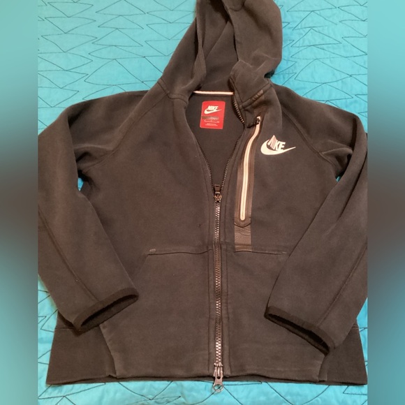 Used‎ Nike Tech Hoodie Toddler Size S Black Full Zip - #818 - Picture 1 of 5